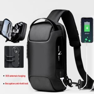 Bolsa Masculina Transversal/Tiracolo Multifuncional em Oxford Impermeável,