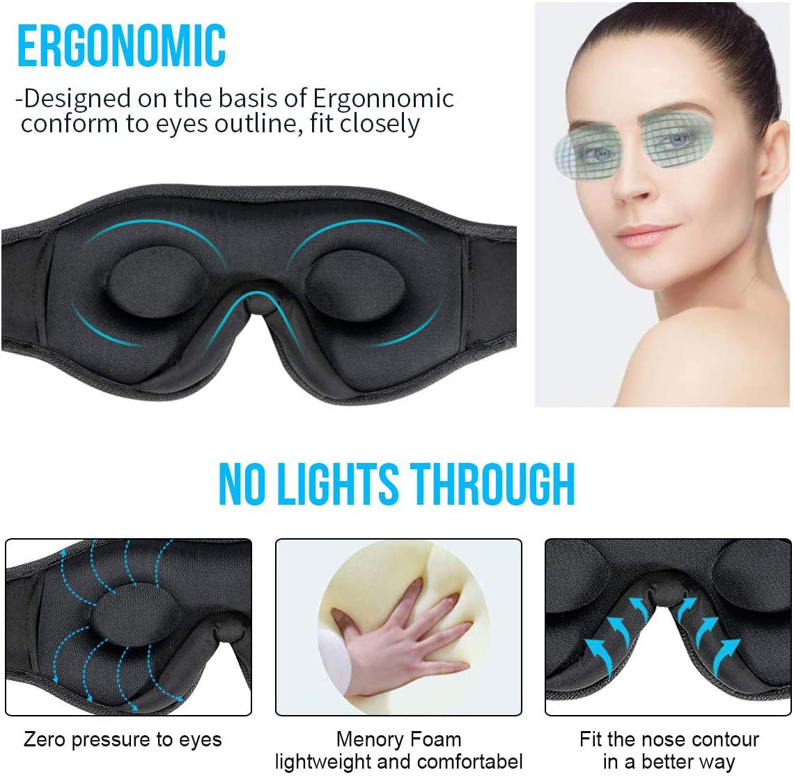 Máscara de Dormir com Bluetooth e Som Estéreo - Imagem 4
